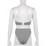 Grey coloured bra and brief set from brand Lace & Play. Comfortable to wear and very stylish and modern design.